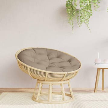vidaXL Zitkussen rond Ø 100x11 cm oxford stof taupe, Huis en Inrichting, Woonaccessoires | Kussens, Verzenden, Nieuw