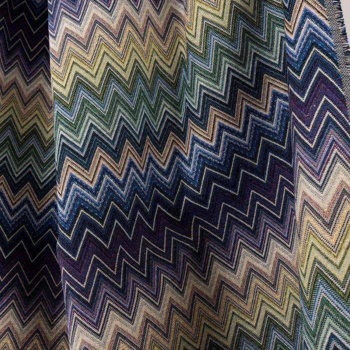 BA015 - Zware Gobelinstof - Chevron geïnspireerd blauw -, Antiek en Kunst, Antiek | Tapijten, Tafelkleden en Textiel