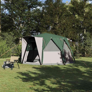 vidaXL Cabine Tent 6-Persoon met dak Groen 425 x 396 x 222, Verzenden