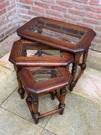 Jacobean Revival-style - Table dappoint (3) - Chêne, Verre