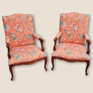 Fauteuil (2) - Hout, Textiel - Gemaakt in Italië