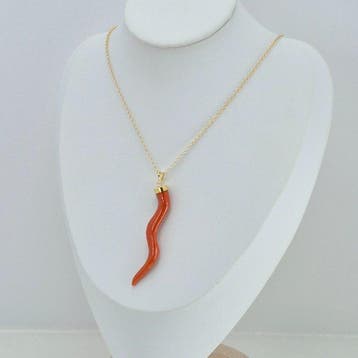 Corail - Argent, Plaqué or - Collier avec pendentif -, Collections, Collections Animaux
