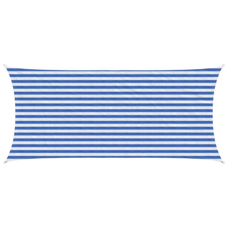 vidaXL Zonneschaduwzeil 2 x 5 m HDPE Rechthoekig Blauw en, Tuin en Terras, Parasols, Nieuw, Verzenden