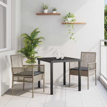 vidaXL Tuinstoel 2 st Grijs poly rattan, Verzenden, Nieuw