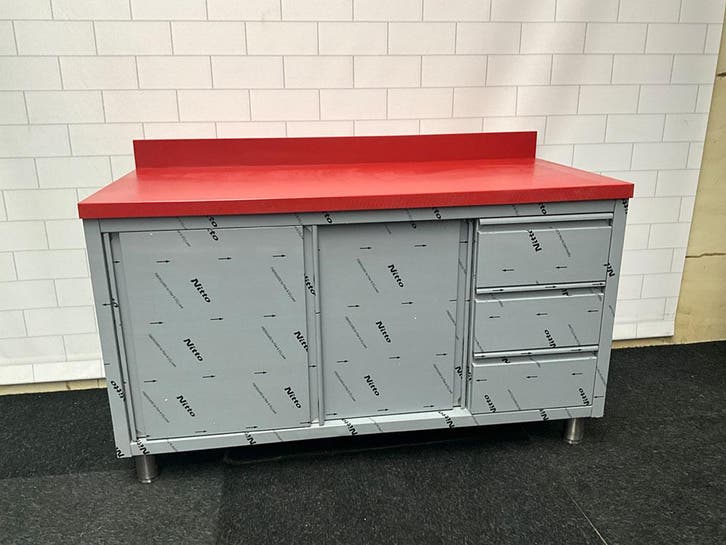 Elfinox Snijtafel met 3 lades en 2 schuifdeuren | 150 CM, Zakelijke goederen, Horeca | Keukenapparatuur, Ophalen of Verzenden