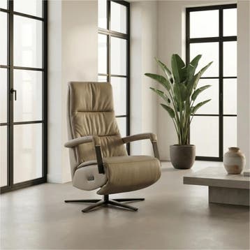 Leren elektrisch relaxfauteuil Core - Toledo Mocca, Ophalen of Verzenden