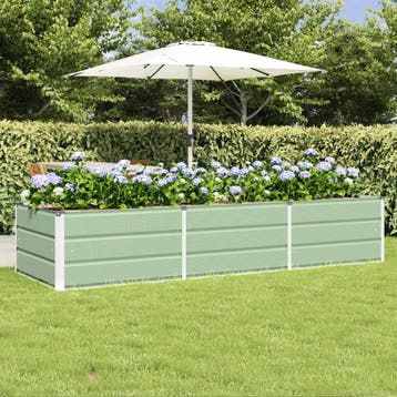 vidaXL Plantenbak Groen 240 x 80 x 45 cm Staal, Tuin en Terras, Verzenden, Nieuw
