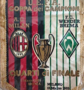 AC Milan - UEFA Coppa dei Campioni - 1989 - Vlag/wimpel, Verzamelen, Nieuw