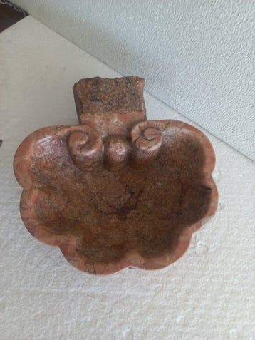 Antique Bénitier - 1940-1950 - Bénitier en marbre rosé