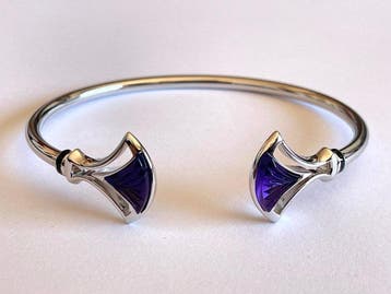 René Lalique - “Larcade” - 925. Zilver, Kristal, Emaille -