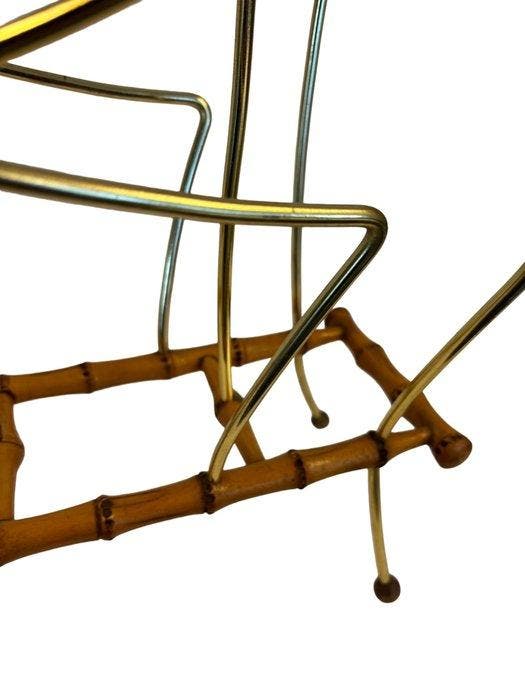 Porte-revues - Bambou, Laiton - Design étagère de rangement, Antiquités & Art, Art | Objets design