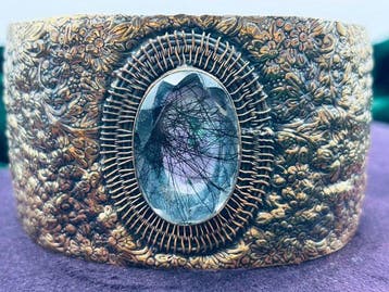 Zuiver koperen zwarte rutiel-armband - Armband