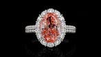 Ring - 14 karaat Witgoud - 11.17ct. tw. Roze Diamant (Fancy, Nieuw