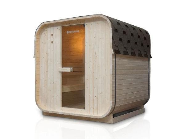 Veiling - Vierkante barrelsauna Nolvik - incl. toebehoren -, Sports & Fitness, Sauna