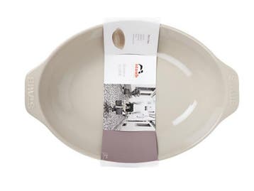 Veiling - STAUB Ceramique Ovale Ovenschaal – greige – Ke, Huis en Inrichting, Nieuw