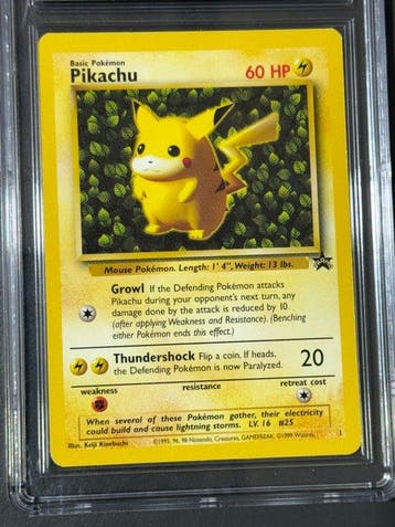 Pokémon - 1 Graded card - #1 Pikachu (1999) Pokemon League, Hobby en Vrije tijd, Nieuw