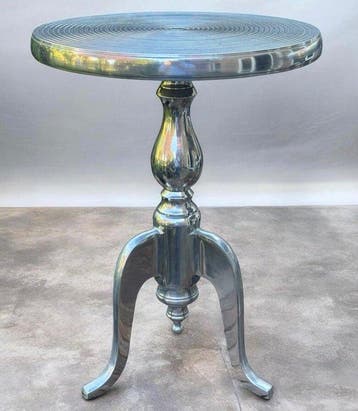 Bijzettafel - Aluminium - Uniek ringpatroon reliëf