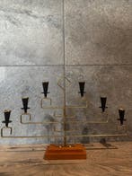Kaarsenhouder - Hout, Metaal - Kandelaar