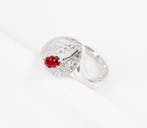 Bague Platine - 0.47ct. tw. Rubis - Diamant - Rubis non, Bijoux, Sacs & Beauté, Bagues