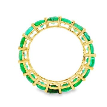 Bague - 14 carats Or jaune - 4.08ct. tw. Émeraude - Round, Handtassen en Accessoires, Nieuw