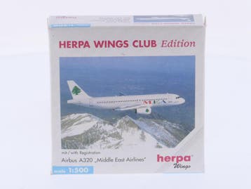 Schaal 1:500 Herpa 501712 Middle East Airlines Airbus A32..., Hobby en Vrije tijd, Ophalen of Verzenden, Zo goed als nieuw