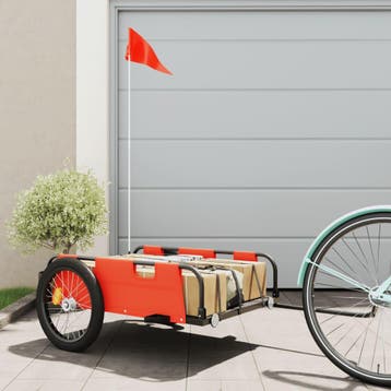 vidaXL Fietstrailer oxford stof en ijzer oranje, Verzenden, Nieuw