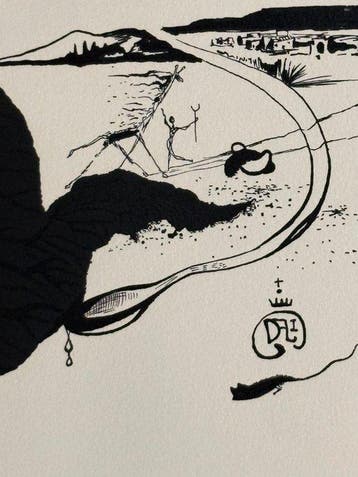 Salvador Dali (1904-1989) - Visión quijotesca en paisaje