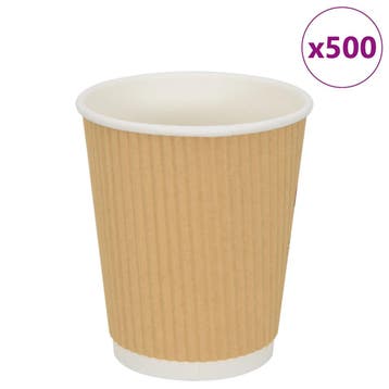 vidaXL Papieren koffiekopjes 500 st 8oz 200 ml bruin, Zakelijke goederen, Horeca | Overige, Verzenden