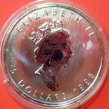 Canada. Elizabeth II. 5 Dollars 1998, Maple Leaf, 1 Oz