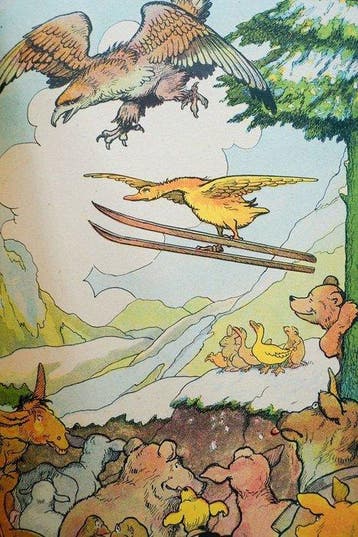 Benjamin Rabier - Gédéon fait du ski - 1938