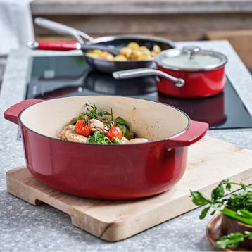 KitchenAid braadpan 30cm rood | Retourdeal 50% korting, Verzenden, Nieuw