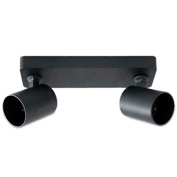 Opbouw plafond spot dubbel | zwart | GU10 fitting, Huis en Inrichting, Lampen | Spots, Verzenden, Nieuw