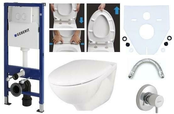 Compleet Set - Universal wandcloset met bidet, Bricolage & Construction, Dalles & Carrelages, Enlèvement ou Envoi
