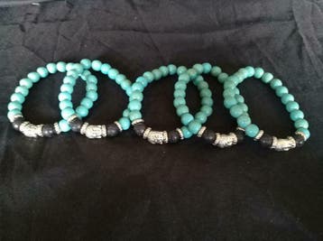 Armbandjes natuurlijke materiale,. Lapis lazuli, tijgeroog,, Bijoux, Sacs & Beauté, Bracelets, Ophalen of Verzenden