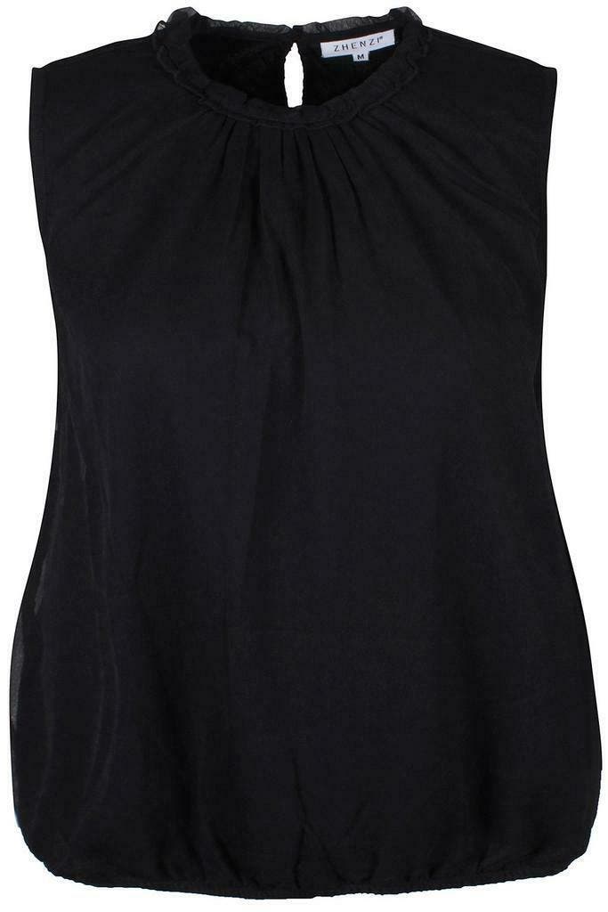 Singlet Zhenzi crepe chiffon ruche maat 50/52, Kleding | Dames, T-shirts, Verzenden