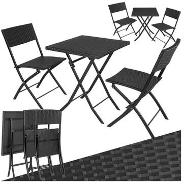 Wicker balkonset Trevi - zwart, Verzenden, Nieuw