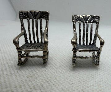 Beeldje - Pareja Sillas , plata - Zilver, Antiek en Kunst