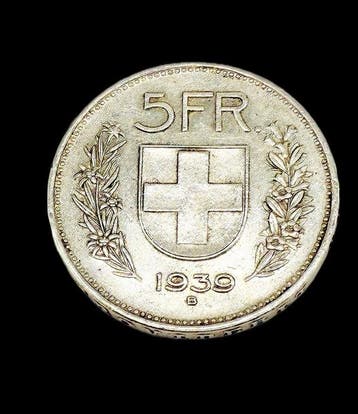 Zwitserland. Set of 4 coins: 1/2, 1, 2, 5 Francs 1939/1964, Postzegels en Munten