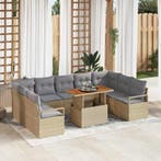 vidaXL Tuinbank Set met kussen 10 pcs Beige en Grijs, Verzenden, Nieuw
