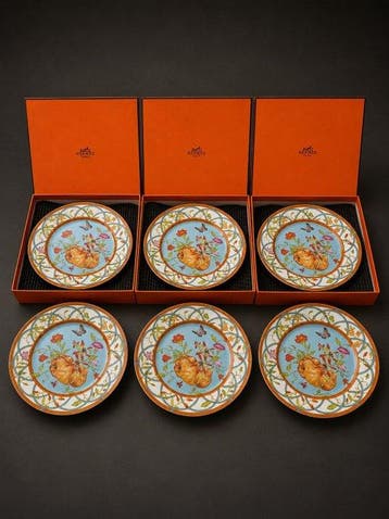 HERMES - Dessertservies (7) - Porselein - La Siesta