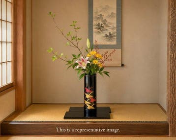 Vaas - Japanse vintage Wajima-nuri Japanse lak vaas – goud