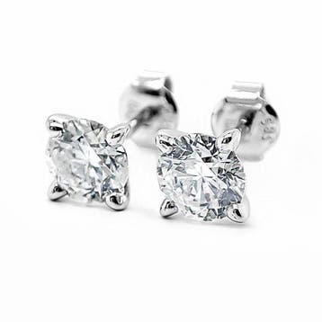 Boucles doreilles - 14 carats Or blanc, F/SI - 1.56ct. tw.