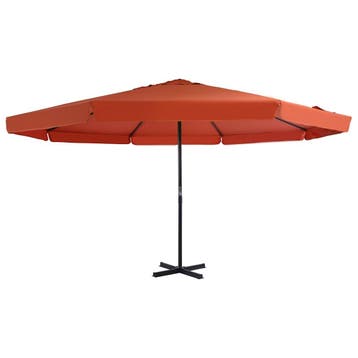vidaXL Parasol met aluminium paal 500 cm terracottakleurig, Verzenden, Nieuw