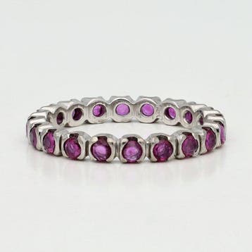 Ring - 18 karaat Witgoud - Robijn - Alliance