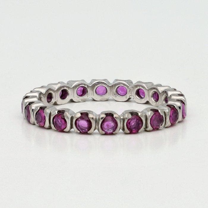 Ring - 18 karaat Witgoud - Robijn - Alliance, Bijoux, Sacs & Beauté, Bagues