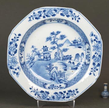 Yongzheng (1723-1735) - Large Octagonal Plate - Bord -