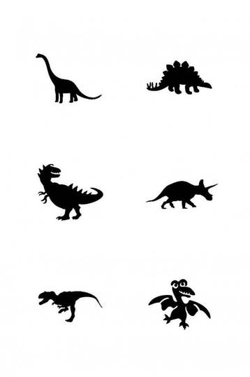Zwarte Tattoo Stencil Dino 12st, Verzenden, Nieuw