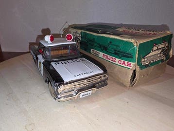 Ichiko - Speelgoedauto Police Car With Friction, Boxed -, Antiek en Kunst