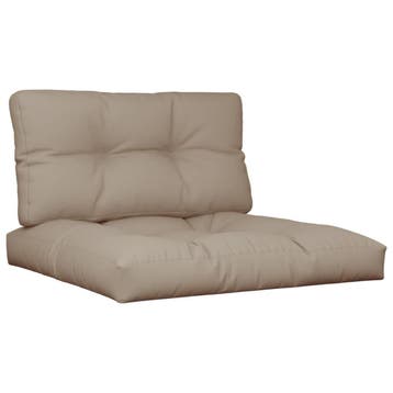 Palletkussens taupe (2 stuks): luxe zitcomfort aan 63% ko..., Verzenden, Zo goed als nieuw, Overige materialen