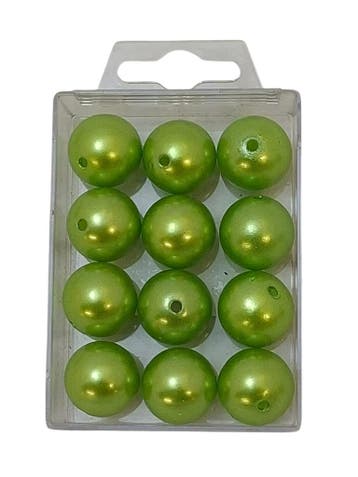 Parels Rijgparels WM 01 Lime Appelgroen 20 mm ca. 50 gram
